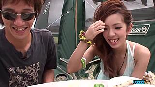 Primal Outdoor Camping Creampie with Busty Asian Girlfriend in Nature