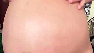 pregnant maid alone fingers hairy pussy and flashes massive boobs
