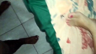 prostitute orgasms wildly in front of watching cuckold
