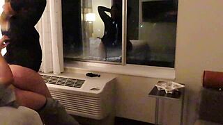 Slutty Latina Whore Deepthroats In See Through Dress At Hotel Public Handjob