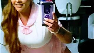 Naughty Sailor Shemale TS Katie Klark's BBW Cosplay Tease