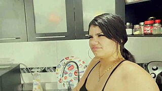 hubby can't resist my juicy latina ass bends me over kitchen counter for rough quickie