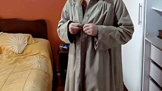 voluptuous wife slips into erotic lingerie teasing for cuckold eyes