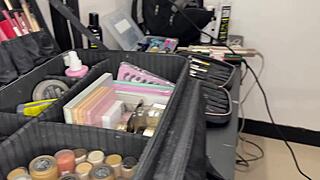 makeup artist rips lingerie fucks me deep with throbbing cock