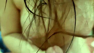 Homemade close-up MILF handjob blowjob with big tits