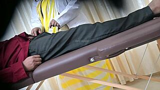 lucky patient enjoys doctors skilled handjob