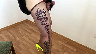 tranny in miniskirt pantyhose bound for fetish fun