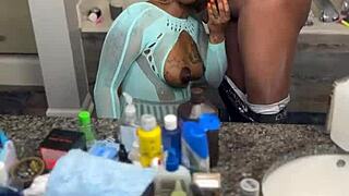 Ever wonder what a quick ebony big black cock bathroom fuck feels like sloppy wet?