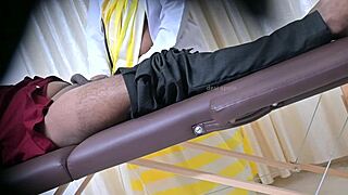 lucky patient enjoys doctors skilled handjob