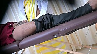 lucky patient enjoys doctors skilled handjob