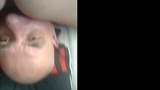 hey, watch this mature couple's upper view cunnilingus action