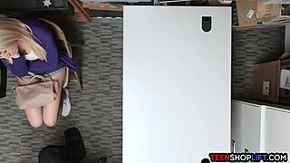 big ass teen thief caught stripping now submits to cock