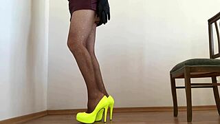 tranny in miniskirt pantyhose bound for fetish fun