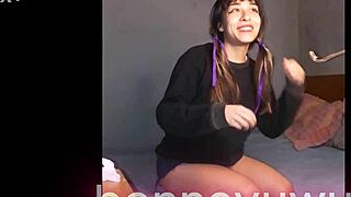 bonneyuwu masturbates with transparent dildo on bed