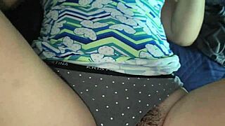 Sliding off her panties for intense pussy play
