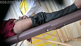 lucky patient enjoys doctors skilled handjob