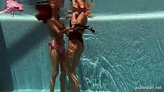 serbian and russian lesbos get wet underwater