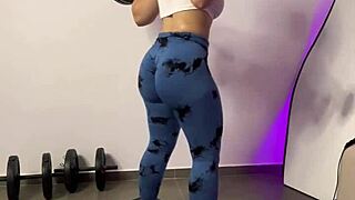 big ass tease workout in thong shorts leggings?