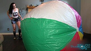 wanna watch this milf inflate mega beach balls in socks backstage? 🔥