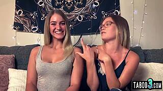 blonde teen lesbians katie kush & kenzie madison scissor & lick pussies 😍👅