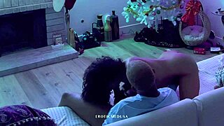 A couple unwinds with Netflix and chill evening at home