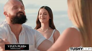 Tushy Yoga Babe Craves Tight Ass Filled in Anal Debut Spooning