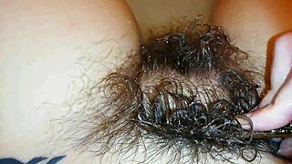 watch this super hairy pussy underwater close-up