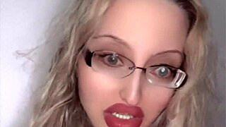 russian fetish babe with glasses and lipstick at 4:40