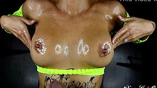 big boobs oiled tittyfuck pov handjob cumshot on tits from hot amateur model bitch 😍🔥