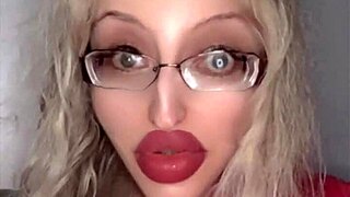 russian fetish babe with glasses and lipstick at 4:40