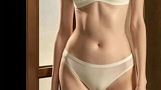 sexy romanian lingerie models pose barefoot in panties