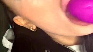 horny british coed squirts in solo webcam toy play