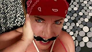 Muscular milf bodybuilder fights fierce then squirts anal rimjob trailer