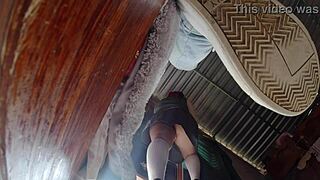 curvy latina student teases with upskirt lingerie reveal