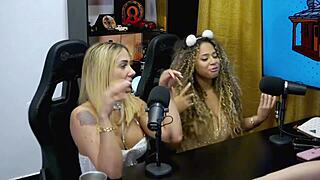 two sexy brazilians flash pussy ass on podcast