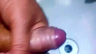 hidden guy in bathroom sink blasts cum explosion