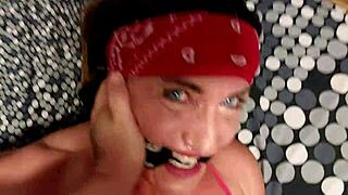 Muscular milf bodybuilder fights fierce then squirts anal rimjob trailer