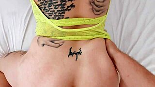 tattooed milf's alien pussy stretched in hardcore facial pounding