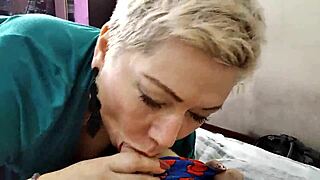 aimee paradise milf spreads pussy for blowjob creampie