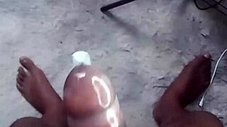 labeto MASTURBATES with safe sex CUMSHOT in condom on SEX MACHINE
