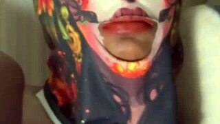 Movie night turns hot as she rubs her squirting pussy close-up moaning wild