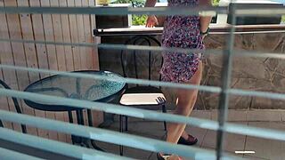 uh hotel balcony spy cam catches teen ass cumshot oops