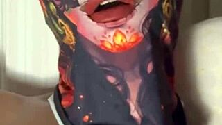 Movie night turns hot as she rubs her squirting pussy close-up moaning wild