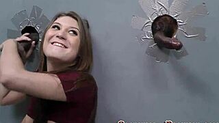 teen slurps massive black cock gloryhole facial cumshot hd