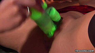 naughty blonde lesbians lick and toy wet pussies closeup