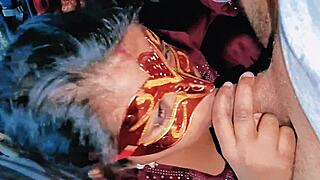 Indian Bhabhi's Sloppy Deepthroat Blowjob Ends in Mouth Cumshot