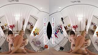 Naughty America babes fucked in dressing room