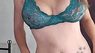 hot milf slowly strips teasing her massive boobs in underwear