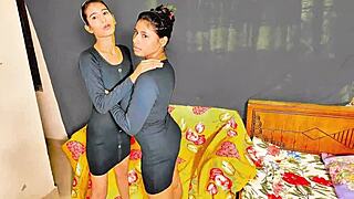 Uttaran20's Petite Brunette Threesome Features Creampie Swapping and Intense FFM Action