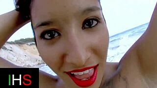 stunning seaside brunette slut takes cock pussy ass squirting